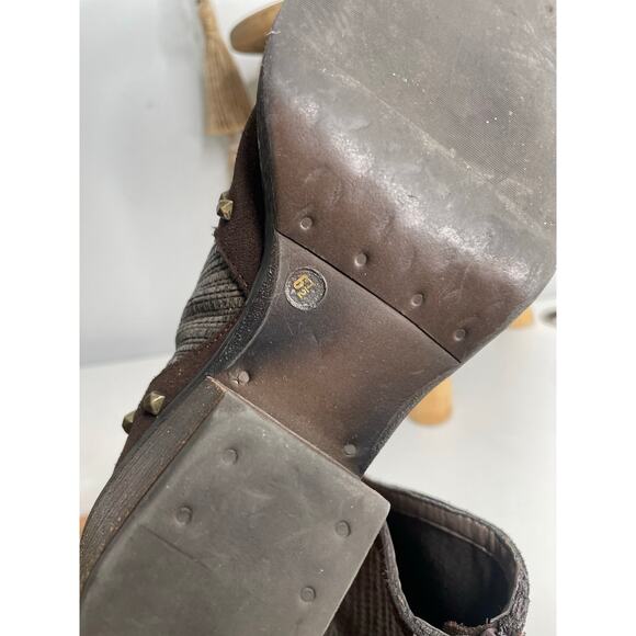 Sesto Meucci Mirka Studded Ankle Boots Size 6.5 Brown Leather Western Rodeo - Picture 9 of 11